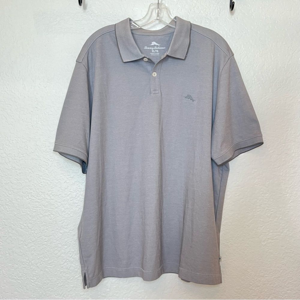 Tommy Bahama Classic Cotton/Polyester Blend Golf Polo in Gray size XL
